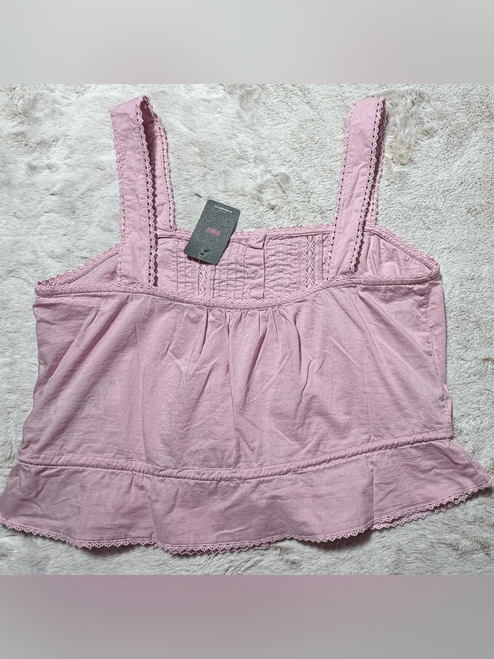 Levi's Pink Lace-Trim Sleeveless Button Front Camisole - Picture 3 of 8
